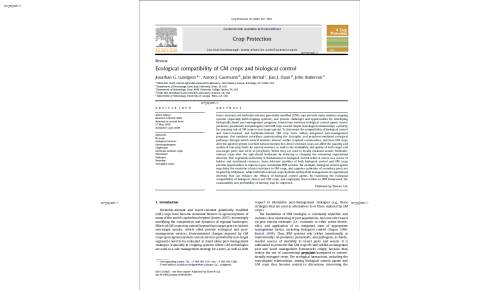 Ecological compatibility of GM crops and biological control